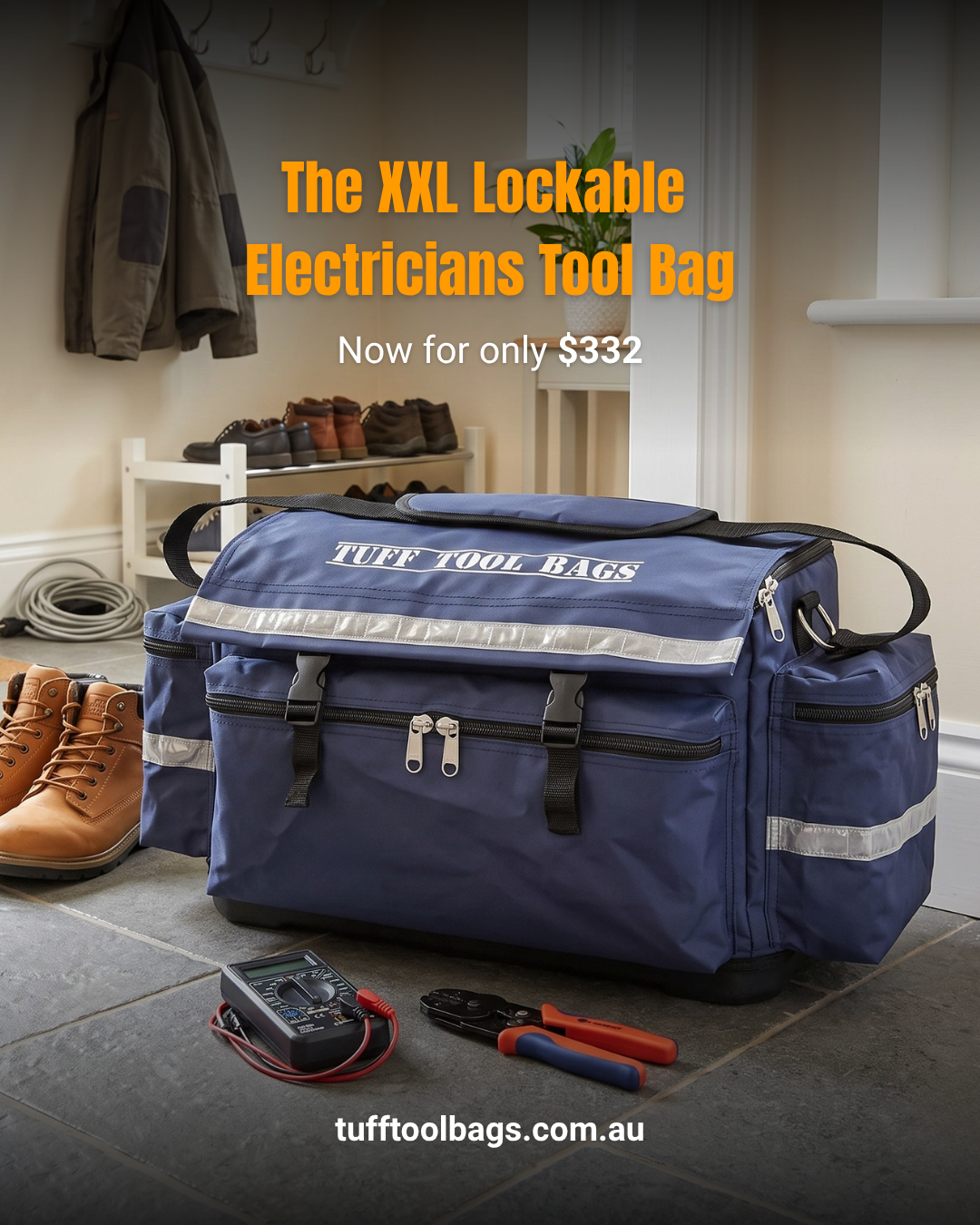 XXL Lockable Electricians Tool Bag: Bigger Capacity, Better Organisation, Built for Australian Tradies