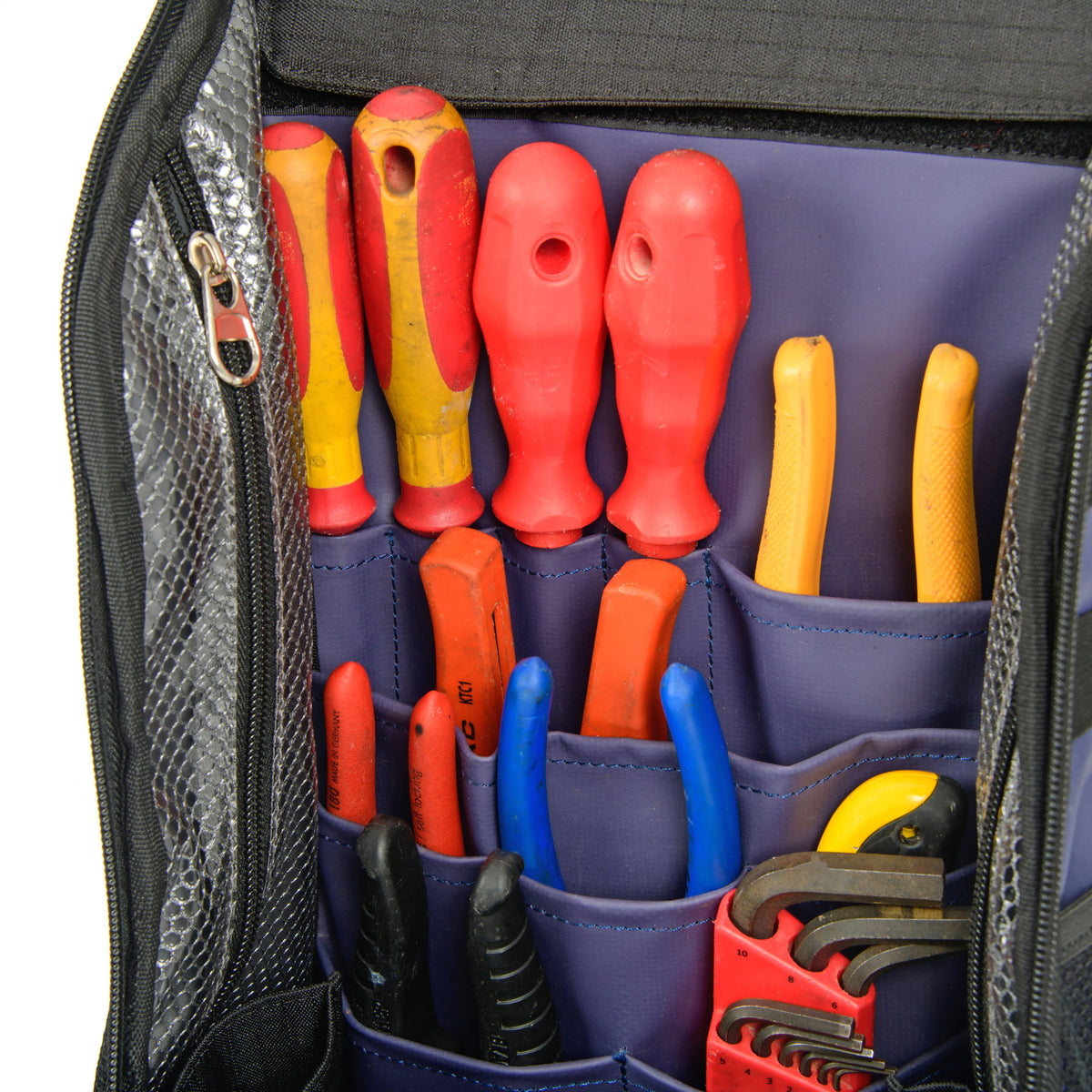 Tuff-Tool-Bags-The-Sling-Hydration-Tool-Bag-lockable-back-pack-open-with-tools